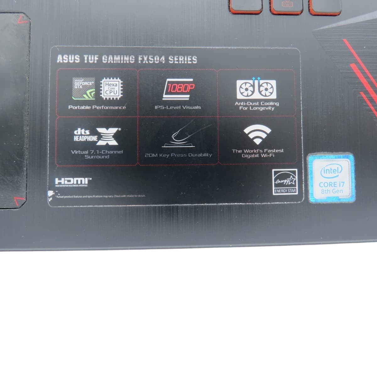 قاب کنار کیبرد لپ تاپ ایسوس TUF Gaming FX504G